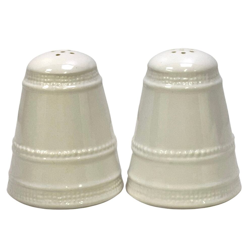 Chantilly White Graphic Studio Nova Embossed Salt and Pepper Shaker Set